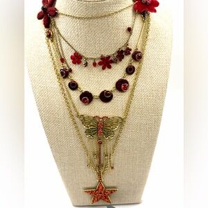 Pilgrim Red Swarovski Crystal 5 piece bundle